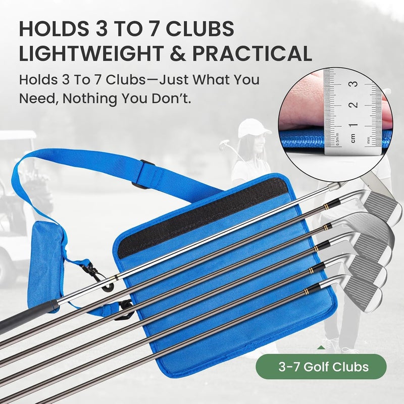 GKandi 3-7 Club Golf Bag Small Carry Prevent Flip Out with Ball Pouch, Mini Lightweight for Driving Range Carrier Course Training Case, Durable & Portable for Men Women Ladies Kids - Image 3